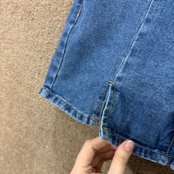 PrettyLittleThing Jean Shorts Womens Sz 4 Blue Split Hem Denim High Rise Casual - Picture 4 of 11